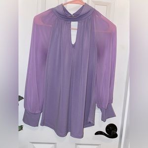 New York & Company, XS, sheer sleeve shirt